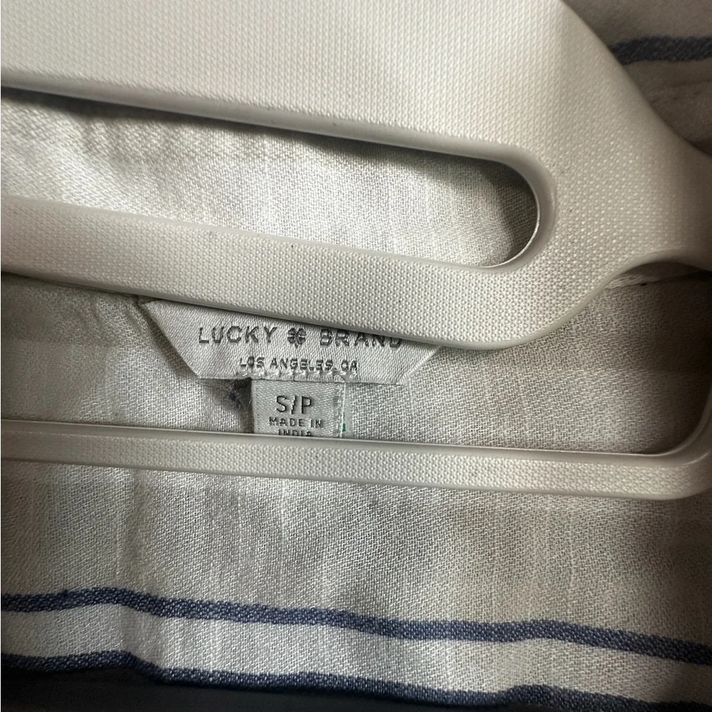 Lucky Brand Blue and White Striped Button Down Shirt - Picture 4 of 9
